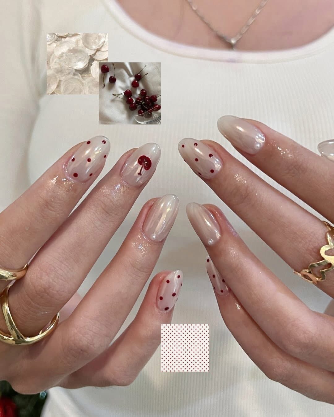 custom nail art on a woman's hands