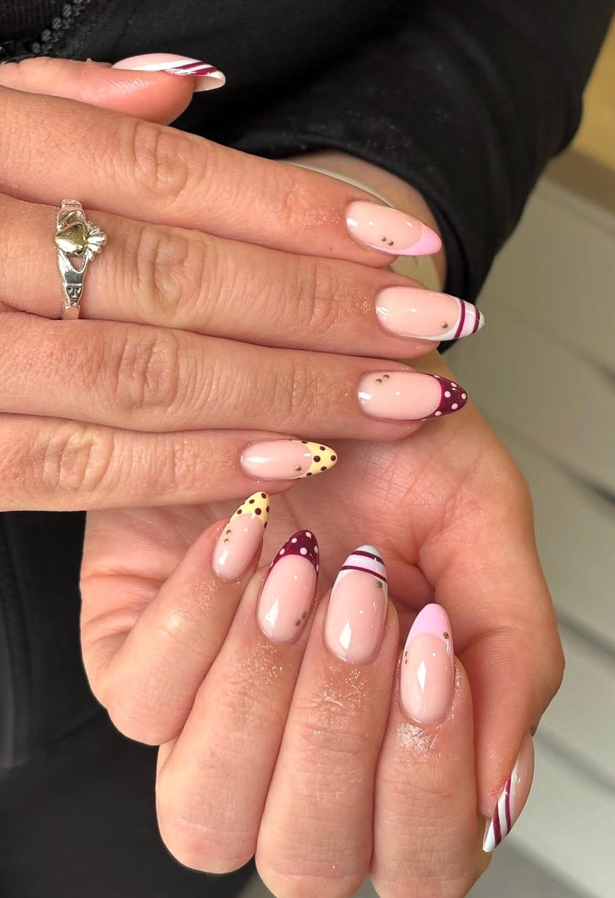custom nail art on a woman's hands