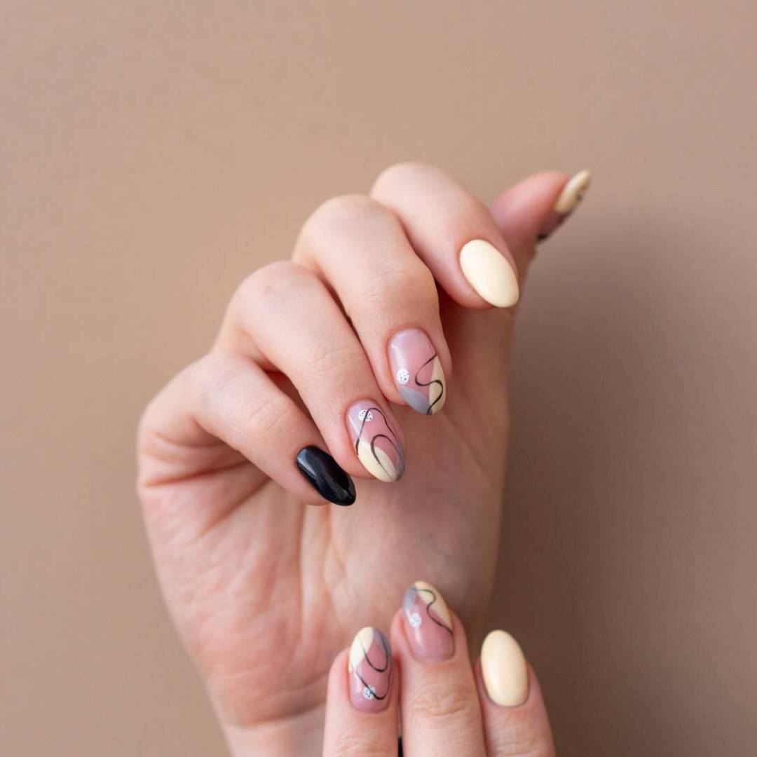 custom nail art on a woman's hands