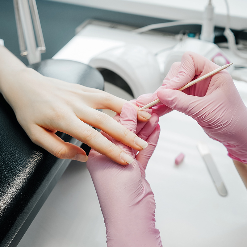 woman getting a manicure
